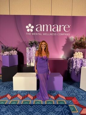 Retrofete Purple Sheer Evening Gown